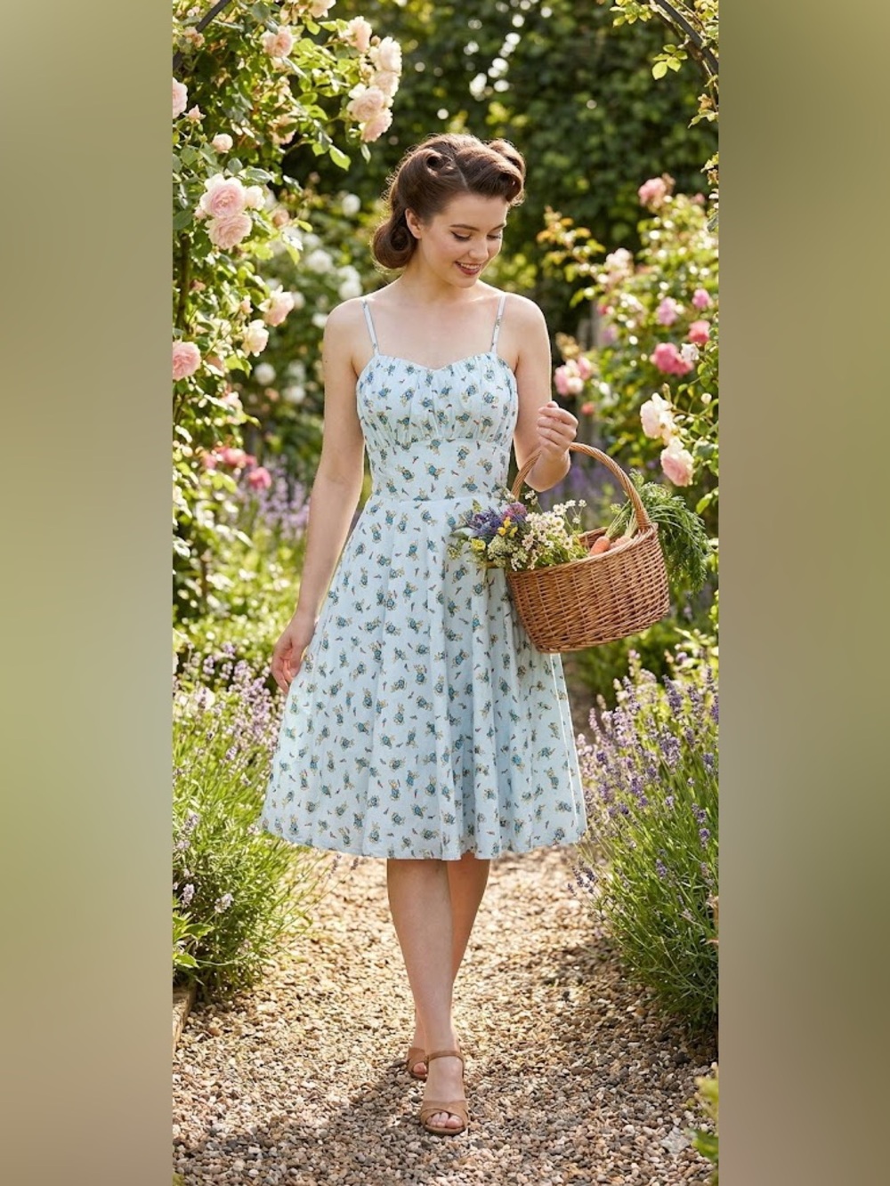 Magnolia Park Peter rabbit print rockabilly dress medium